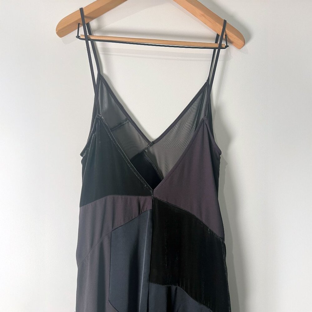 ZARA Studio AW21 Patchwork Velvet & Satin Slip Dress — Maxi, Spaghetti Straps, O - Picture 4 of 8